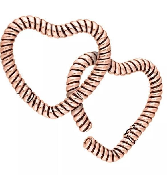Twisted Heart Rosé Ear Weights - Säljs i par