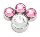 Jewelled Cluster Clip In - 4mm/3mm - Titan