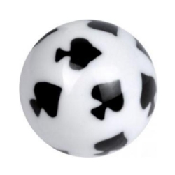 Product Image for Gängad Plast Kula - Black Spade On White