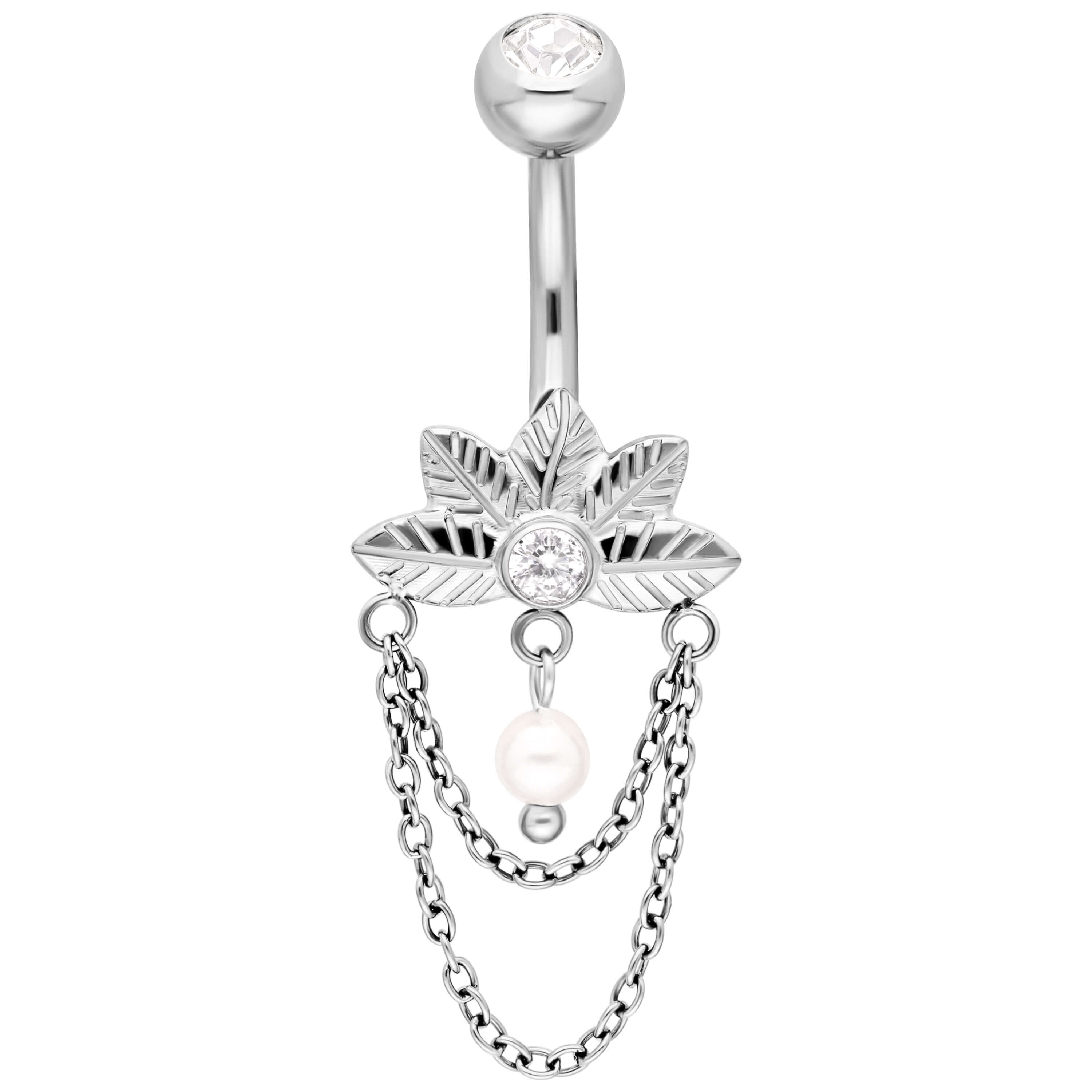 Product Image for Navelpiercing - Löv med kedja och pärla Navelpiercing - Barbarella