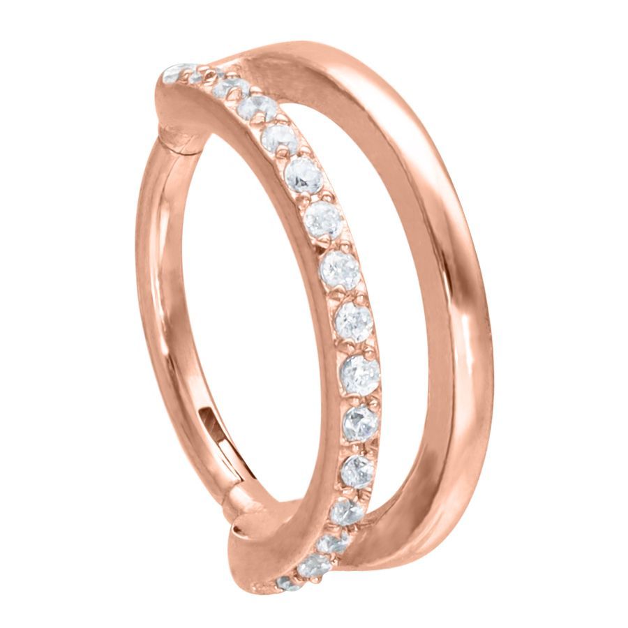 Product Image for Piercingring - Double Row Clicker - Rosé Stål - Barbarella