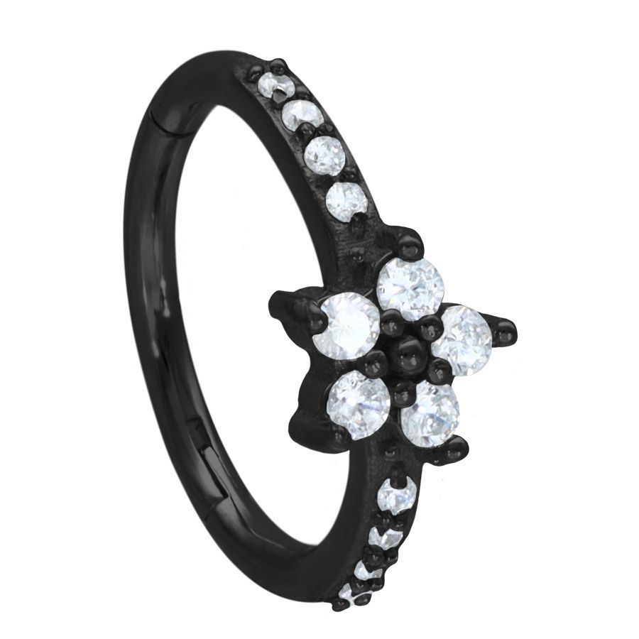 Product Image for Piercingring - Blossom Clicker - Svart Stål - Barbarella