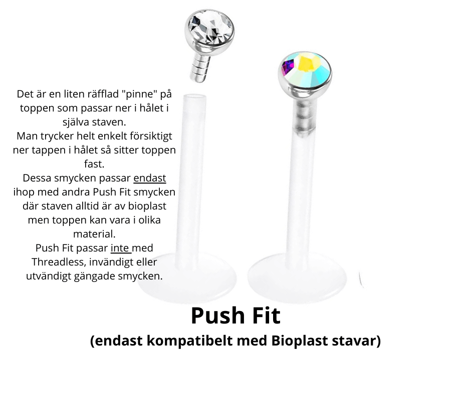 Push fit Labret Bioplast Clear