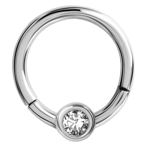 Product Image for Piercingring - Crystal Hinged Smiley Clicker - Stål - Barbarella