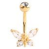 Multi Jewelled Butterfly Navelpiercing - Guld Stål