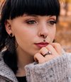 Double Twisted Rings Septum Clicker - Svart Stål