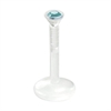 Push-Fit Jewelled Labret - Clear Bioplast® Stem