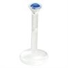 Push-Fit Jewelled Labret - Clear Bioplast® Stem