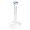 Push-Fit Jewelled Labret - Clear Bioplast® Stem