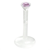 Push-Fit Jewelled Labret - Clear Bioplast® Stem