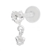 Crystal Hanging Heart Bioplast Push Fit Stud