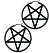 Big Black Pentagram Hoops - sold in pair