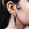 Dangling Chains Helix Clicker Ring - Stål