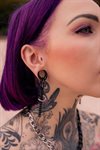Svarta Heart & Chain Hoops - Säljs i par