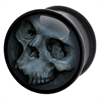 Grey Matted Skull Plug - Left