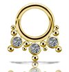 Cluster Clicker w. Swarovski Zirconia Stones 03-  Guld Titan