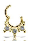 Cluster Clicker w. Swarovski Zirconia Stones 03-  Guld Titan
