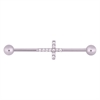 Crystal Cross Industrial Barbell - Stål