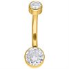 Guldig Navelpiercing med platt disk - Titan