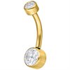 Guldig Navelpiercing med platt disk - Titan