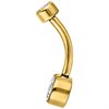 Guldig Navelpiercing med platt disk - Titan
