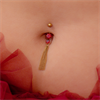 Maharani Ruby Navelpiercing - Guldigt Titan