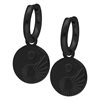 Black Yin Yang Mini Hoops - Sold in pair
