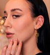 Pave Setting Green Crystals Ring - Guld Stål
