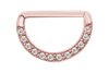 Bröst Clicker med Stenar - Rosé Stål