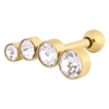 Four Crystals Helix Ear Stud - Guld Stål