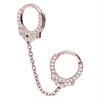 Glitter Cuffs with Short Chain - Rosé Steel