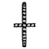 Jewelled Cross Hinged Ring - Svart Stål