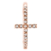 Jewelled Cross Hinged Ring - Rosé Stål