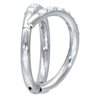 Double Crystal Clicker Ring - Steel