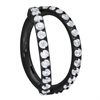 Double Crystal Clicker Ring - Black Steel