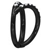 Double Crystal Clicker Ring - Black Steel