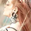 Svarta Pentagram Chain Hoops - Säljs i par