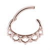 Hinged Blossom Clicker for Septum/Daith - Rosé Stål