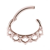 Hinged Blossom Clicker for Septum/Daith - Rosé Stål