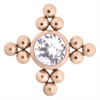 Rosé Swarowski Diamond Top - Internally Threaded