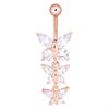 Rosé Triple Butterfly Navelpiercing - Stål