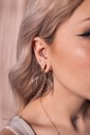 Five Crystals Helix Ear Stud - Stål