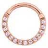 Pave Set Hinged Septum Clicker - Rosé Stål