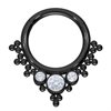 Crystal Bindi Hinged Clicker - Svart Stål
