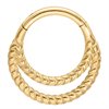 Double Twisted Rings Septum Clicker - Guld Stål