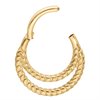 Double Twisted Rings Septum Clicker - Guld Stål