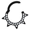 Sparkle Spikes Septum Clicker - Svart Stål