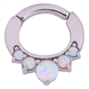 Hinged Icicle Opal Prong Septum Clicker - Stål