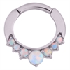 Hinged Icicle Opal Prong Septum Clicker - Stål