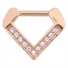 Jewelled Triangle Septum Clicker - Rosé Stål